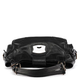 BR2672 Black Leather Calf Rocket Pocket Tote Bag