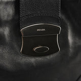 BR2672 Black Leather Calf Rocket Pocket Tote Bag