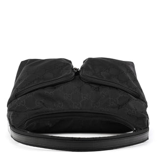 001 3380 Black GG Nylon Double Pocket Shoulder Bag