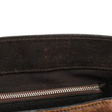 Brown Washed Leather Top Handle Bag