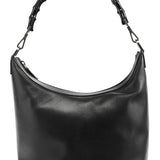 000 0531 Black Leather Bamboo Shoulder Bag
