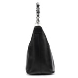 000 0531 Black Leather Bamboo Shoulder Bag
