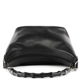 000 0531 Black Leather Bamboo Shoulder Bag