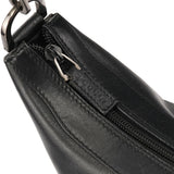 000 0531 Black Leather Bamboo Shoulder Bag