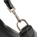 000 0531 Black Leather Bamboo Shoulder Bag