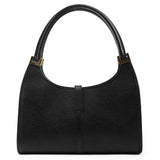 Black Leather Jackie Shoulder Bag