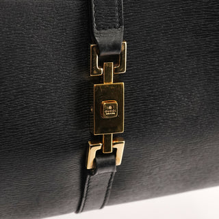 Black Leather Jackie Shoulder Bag