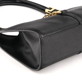Black Leather Jackie Shoulder Bag