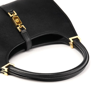 Black Leather Jackie Shoulder Bag