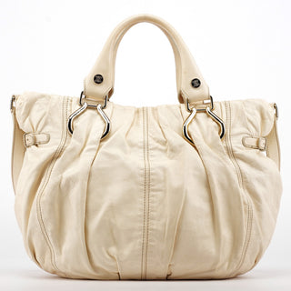 Ivory Leather Pillow 2-Way Bag