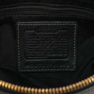 11042 Black Leather Turnlock Shoulder Bag