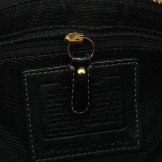 11042 Black Leather Turnlock Shoulder Bag