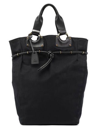 95374 Black Canvas Drawstring Tote Bag