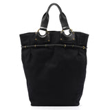 95374 Black Canvas Drawstring Tote Bag