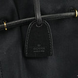 95374 Black Canvas Drawstring Tote Bag