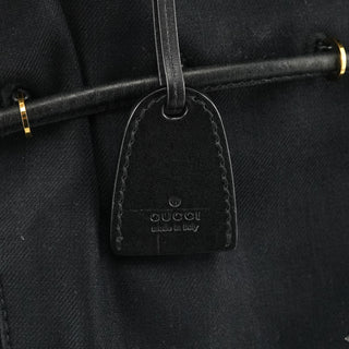 95374 Black Canvas Drawstring Tote Bag