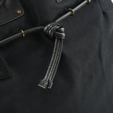 95374 Black Canvas Drawstring Tote Bag