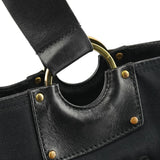 95374 Black Canvas Drawstring Tote Bag