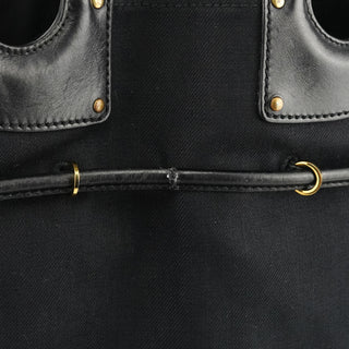 95374 Black Canvas Drawstring Tote Bag