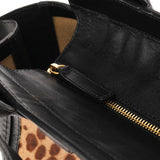 Black Leopard Calfhair Leather Alison Tote Bag
