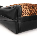 Black Leopard Calfhair Leather Alison Tote Bag