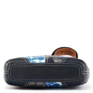 10812 Blue Denim Patchwork Shoulder Bag