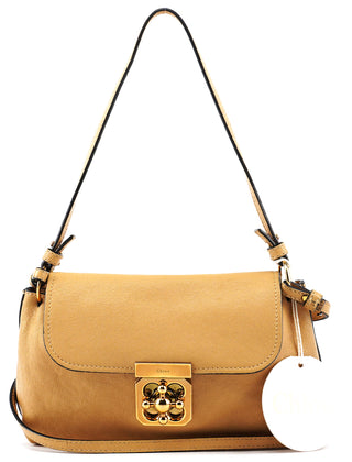 Beige Leather Elsie 2-Way Shoulder Bag