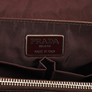 B6525 Brown Spazzolato Patent Leather Shoulder Bag