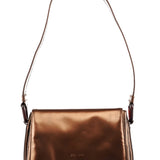 B6525 Sac porté épaule en cuir verni Spazzolato marron