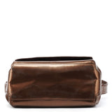 B6525 Sac porté épaule en cuir verni Spazzolato marron