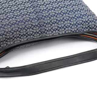 6618 Grey Black Signature Canvas Ergo Hobo Bag