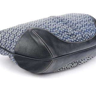 6618 Grey Black Signature Canvas Ergo Hobo Bag