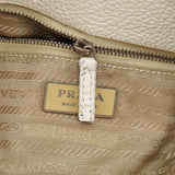 BR0539 White Vitello Daino Leather Tote Bag