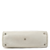 BR0539 White Vitello Daino Leather Tote Bag