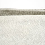 BR0539 White Vitello Daino Leather Tote Bag