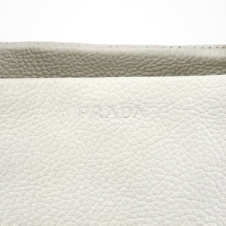 BR0539 White Vitello Daino Leather Tote Bag
