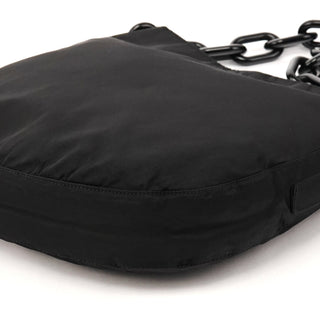 1996 Black Tessuto Nylon Chain Shoulder Bag