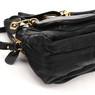 Black Leather Paraty 2-Way Bag
