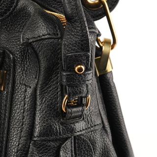 Black Leather Paraty 2-Way Bag