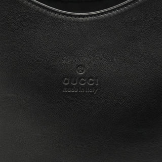 001 3244 Black Calfskin Bamboo Shoulder Bag