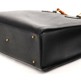 002 1186 Sac cabas Diana Bamboo en cuir noir