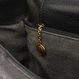 002 1186 Sac cabas Diana Bamboo en cuir noir