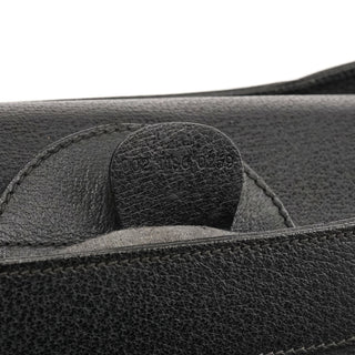 Black Leather Diana Bamboo Tote Bag