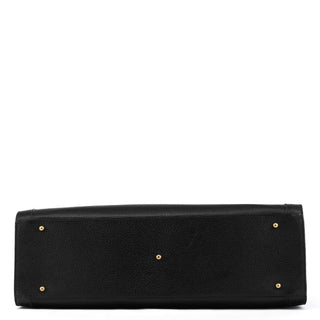 Black Leather Diana Bamboo Tote Bag