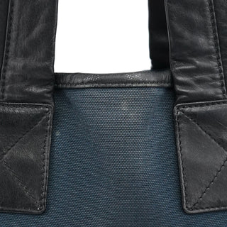 Navy Canvas Silver Logo Tote Bag