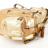 Gold Leather Betty Bowling Bag