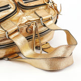 Gold Leather Betty Bowling Bag
