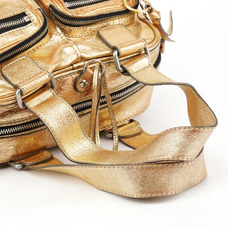Gold Leather Betty Bowling Bag