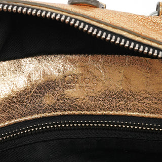Gold Leather Betty Bowling Bag