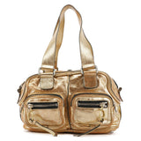 Gold Leather Betty Bowling Bag